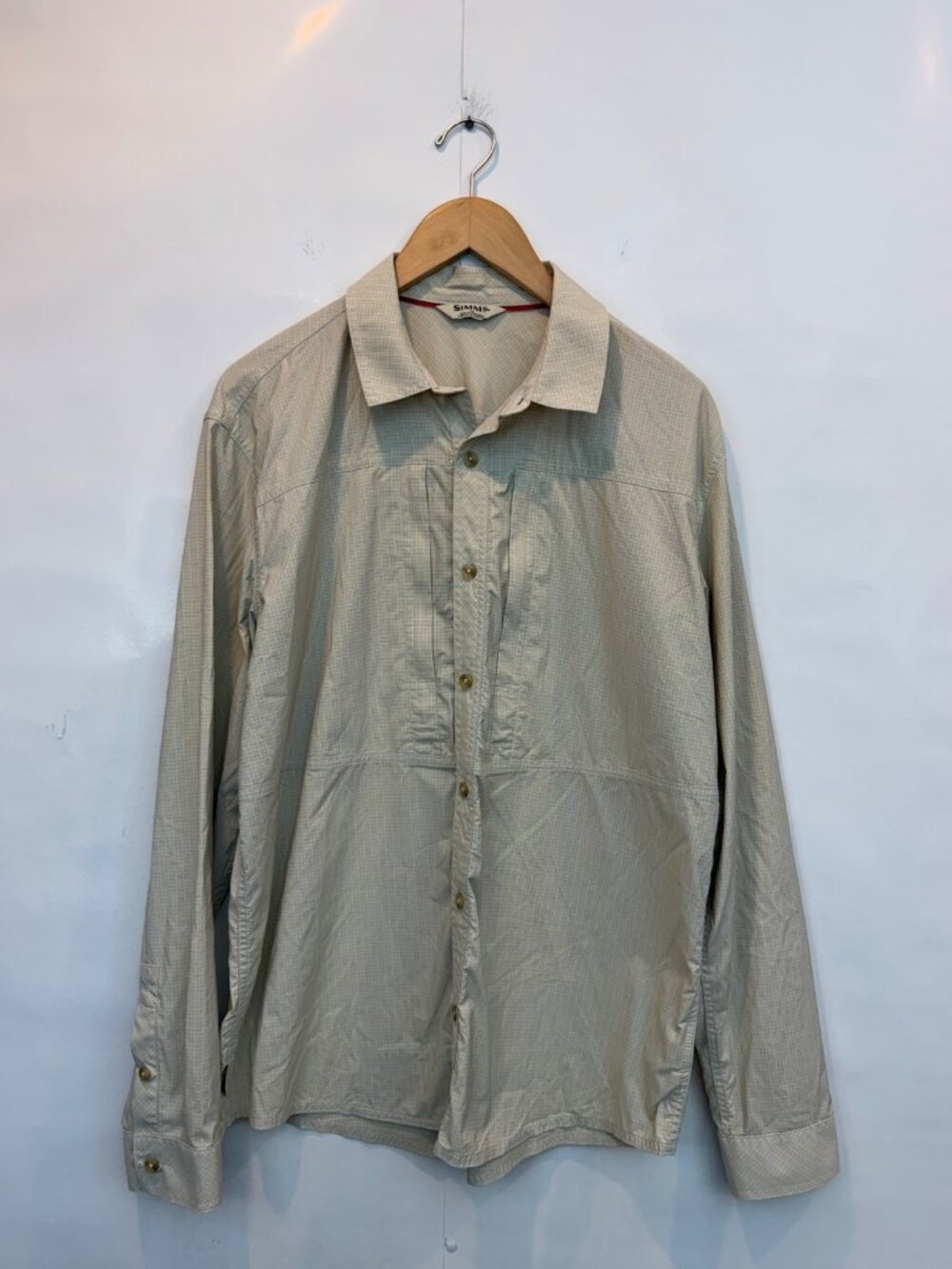 Simms Men's Stone Cold Long Sleeve Shirt Size Large Plaid Button Front Collared